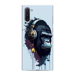 Чехол с Обезьянами Samsung Galaxy Note 10 - (AlphaPrint) (Горилла в наушниках)
