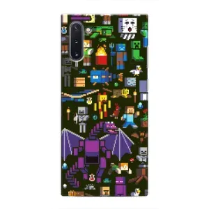 Чехол Майнкрафт на Samsung Galaxy Note 10 (AlphaPrint) Minecraft (Коллаж Майнкрафт)
