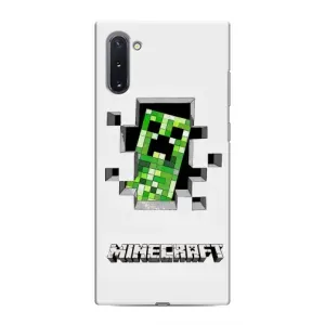Чехол Майнкрафт на Samsung Galaxy Note 10 (AlphaPrint) Minecraft (крипер Майнкрафт)