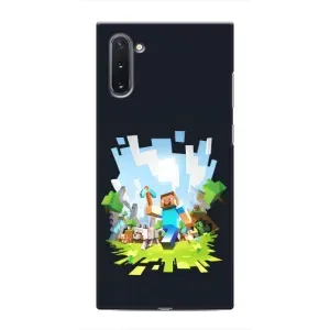 Чехол Майнкрафт на Samsung Galaxy Note 10 (AlphaPrint) Minecraft (персонажи Minecraft)
