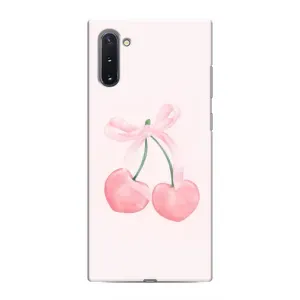 Чехол с розовым рисунком для Samsung Galaxy Note 10 (Розовые вишни)