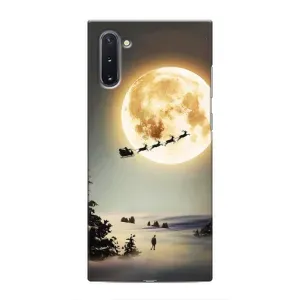 Новорічні, Святкові Чохли для Samsung Galaxy Note 10 - 2024 год (Санта на місяці)