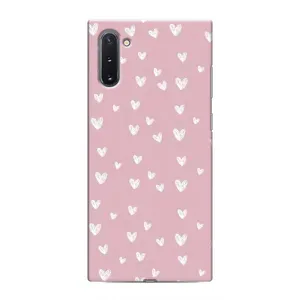 Чехол с розовым рисунком для Samsung Galaxy Note 10 (Сердечки на розовом)