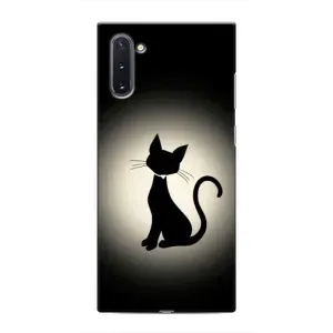 Чехол с принтом для Samsung Galaxy Note 10 (AlphaPrint) Модные коты (Силуэт котика)