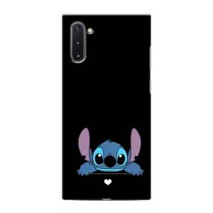 Чехол с принтом Стич на Samsung Galaxy Note 10 (Стич на черном)