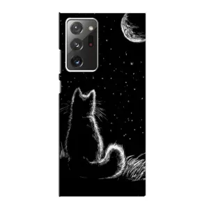 Чохол з принтом для Samsung Galaxy Note 20 Ultra (AlphaPrint) Модні коти (Котик і місяць)