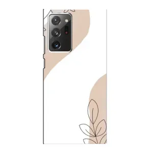 Силиконовый чехол с принтом в цветах на Samsung Galaxy Note 20 Ultra (Нюдовая веточка абстракция)