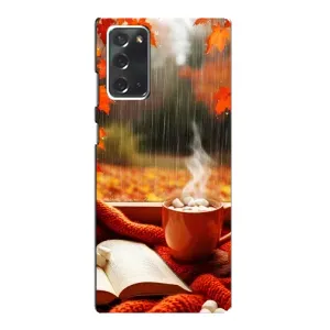 Чохол з унікальним дизайном 'Осінь з кавою' для Samsung Galaxy Note 20 (Кава і дощ)