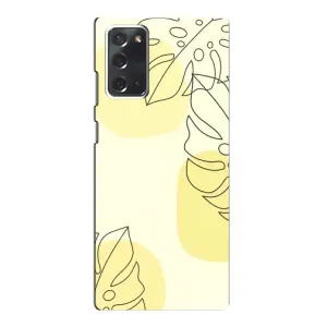 Силиконовый чехол с принтом в цветах на Samsung Galaxy Note 20 (Желтая монстера арт)