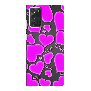 Чехлы для любимой на Самсунг Галакси Нот 20 (VPrint) (Pink hearts)