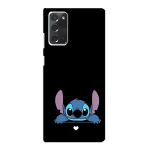 Чехол с принтом Стич на Samsung Galaxy Note 20 (Стич на черном)