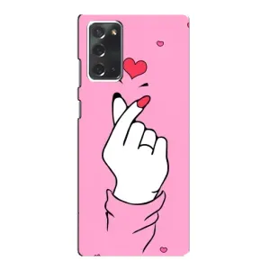 Чехол с принтом для Samsung Galaxy Note 20 (AlphaPrint - Знак сердечка)