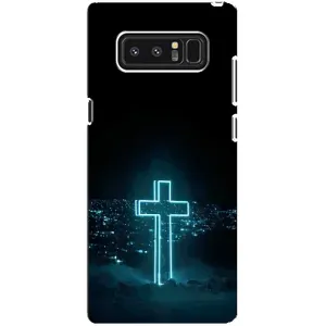 Чехол для samsung Galaxy Note 8 (AlphaPrint) - (Христианские) (Крест и город)