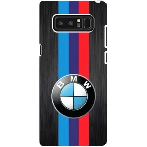 Чехол для Самсунг Галакси Ноут 8 - с принтом БМВ (AlphaPrint) (Лого BMW)