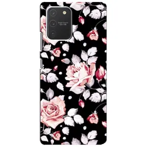Чехлы с Цветами для Samsung Galaxy S10 Lite (VPrint) (Цветочки на черном)