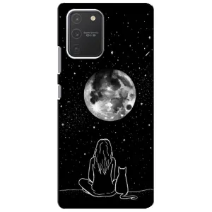 Чехол с рисунком кот на Samsung Galaxy S10 Lite (Девушка с котом)