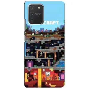 Чехол Майнкрафт на Samsung Galaxy S10 Lite (AlphaPrint) Minecraft (фон Minecraft)