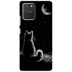 Чехол с принтом для Samsung Galaxy S10 Lite (AlphaPrint) Модные коты (Котик и луна)