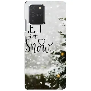 Новогодние, Праздничные Чехлы для Samsung Galaxy S10 Lite - 2024 год (Let it snow)