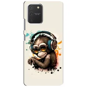 Чехол с Обезьянами Samsung Galaxy S10 Lite - (AlphaPrint) (Макака в наушниках)