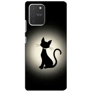 Чехол с принтом для Samsung Galaxy S10 Lite (AlphaPrint) Модные коты (Силуэт котика)