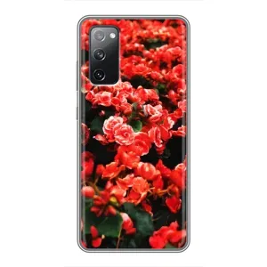 Чехлы с Цветами для Samsung Galaxy S20 FE (VPrint) (Цветы красные)