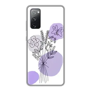 Силиконовый чехол с принтом в цветах на Samsung Galaxy S20 FE (Букет фиолетовая абстракция)