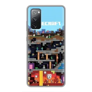Чехол Майнкрафт на Samsung Galaxy S20 FE (AlphaPrint) Minecraft (фон Minecraft)