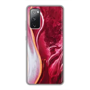 Чохол для Самсунг Гелексі S20 ФЕ - з принтом (Дизайнерські) (AlphaPrint) (Мрамор червоний)