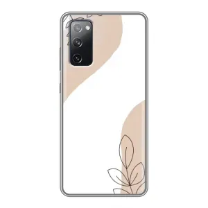 Силиконовый чехол с принтом в цветах на Samsung Galaxy S20 FE (Нюдовая веточка абстракция)