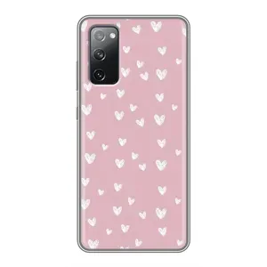 Чохол з розовим принтом для Samsung Galaxy S20 FE (Сердечки на рожевому)
