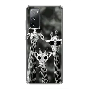 Силіконовий чохол з КАРТИНКАМИ літо для Samsung Galaxy S20 FE (AlphaPrint) (Жирафи в окулярах)