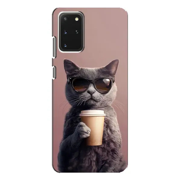 Чехол с принтом «Кот с кофе» для Samsung Galaxy S20 Plus