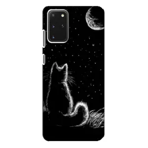 Чохол з принтом для Samsung Galaxy S20 Plus (AlphaPrint) Модні коти (Котик і місяць)