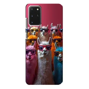 Чохол з принтом стильні тварини для Samsung Galaxy S20 Plus (Лами в окулярах)
