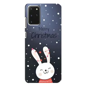 Зимні Чохли для Samsung Galaxy S20 Plus - прозорий фон (Різдвяний заєць)