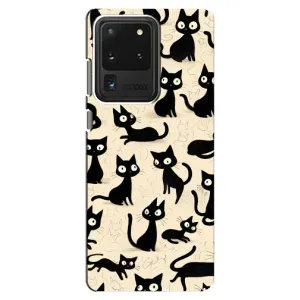 Чехол с рисунком кот на Samsung Galaxy S20 Ultra (Черные коты)