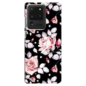 Чехлы с Цветами для Samsung Galaxy S20 Ultra (VPrint) (Цветочки на черном)