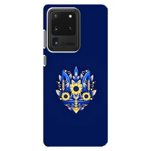 Чехлы для Samsung Galaxy S20 Ultra Укр. Символика (AlphaPrint) (Цветочный Герб)