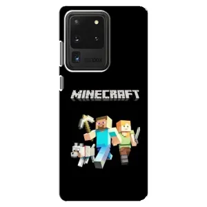 Чехол Майнкрафт на Samsung Galaxy S20 Ultra (AlphaPrint) Minecraft (герои Minecraft)