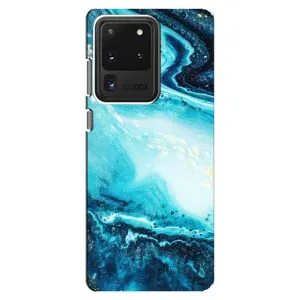 Мраморный чехол на Samsung Galaxy S20 Ultra (VPrint) (Голубой мрамор)