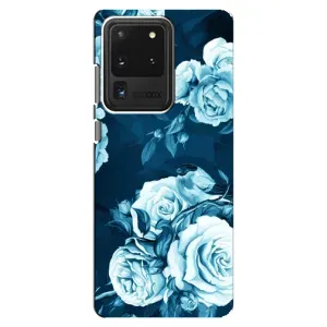 Чехлы (ART) Цветы на Samsung Galaxy S20 Ultra (VPrint) (Голубые Бутоны)