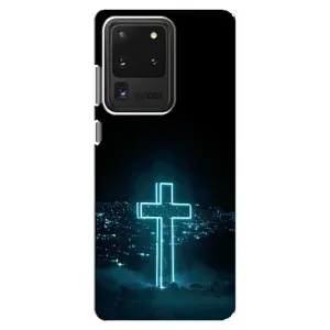 Чехол для Samsung Galaxy S20 Ultra (AlphaPrint) - (Христианские) (Крест и город)