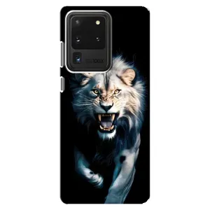 Чехол с картинкой «Хищники» для Samsung Galaxy S20 Ultra (Лев в темноте)