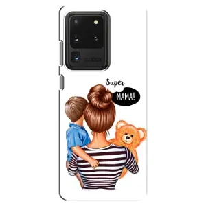 Чехол с печатью для Samsung Galaxy S20 Ultra - (Мама с ребенком) (AlphaPrint) (Мама с сыном)