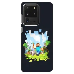 Чехол Майнкрафт на Samsung Galaxy S20 Ultra (AlphaPrint) Minecraft (персонажи Minecraft)