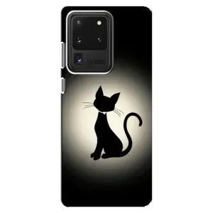 Чехол с принтом для Samsung Galaxy S20 Ultra (AlphaPrint) Модные коты (Силуэт котика)