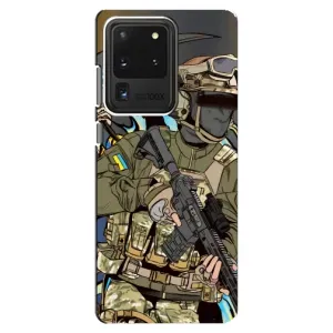 Чехлы с картинкой ЗСУ для Samsung Galaxy S20 Ultra (AlphaPrint) (Воин ВСУ)
