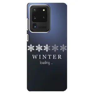 Зимні Чохли для Самсунг Галаксі С20 Ультра - прозорий фон (Winter loading)