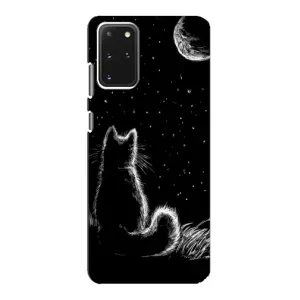 Чохол з принтом для Samsung Galaxy S20 (AlphaPrint) Модні коти (Котик і місяць)